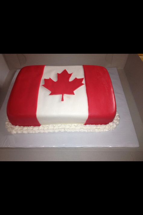 Canadian Flag Cake, Flag Birthday Cake, Canada Party, Canadian Party, Girly Birthday Cakes, Girly Birthday, Flag Cake, Canada Holiday, Canadian Flag