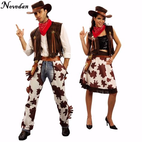 Cheap cowboy costume, Buy Quality cosplay costume directly from China costume for women Suppliers: Adult Western Cowgirl Cowboy Costume Dress With Hat Carnival Halloween Party Sexy Outfit Cosplay Costumes For Women Men Enjoy ✓Free Shipping Worldwide! ✓Limited Time Sale ✓Easy Return. Cowboy Party Costume, Cowboy Costume For Men, Girls Cowboy Costume, Cowgirl Costume For Women, Cowgirl Costume Halloween, Retro Halloween Party, Traje Cowgirl, Cowgirl Outfits For Women, New Halloween Costumes