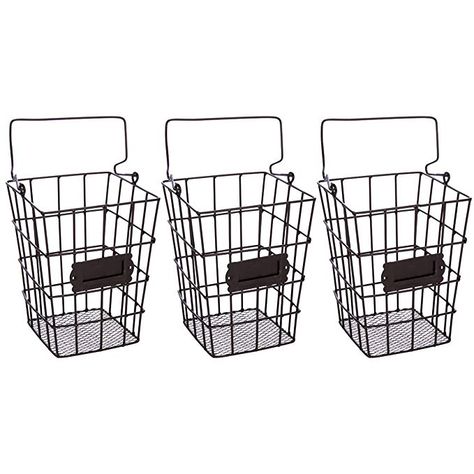 AmazonSmile - Trademark Innovations Metal Wire and Mesh Hanging Utensil and Storage Basket (Set of 3) - Hanging Metal Baskets, Basket For Bathroom, Stackable Baskets, Produce Baskets, Plastic Storage Totes, Seagrass Storage Baskets, Utensil Storage, Metal Basket, Fabric Storage Bins