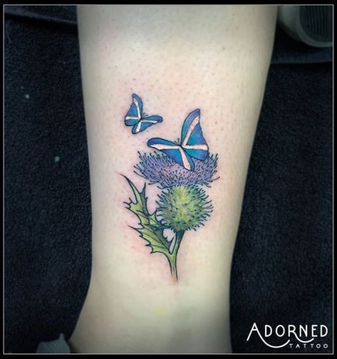 Scotland Flag Tattoo, Irish Scottish Tattoo, Scottish Tattoos For Women Scotland, Bagpipe Tattoo, Scottish Tattoos For Women, Daschund Tattoo, Small Celtic Tattoos, Scotland Tattoo, Scottish Thistle Tattoo