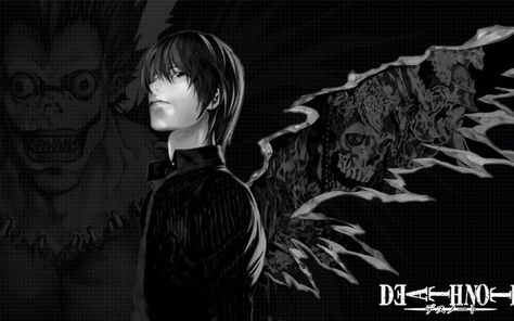 Dathe Nothe Wallpaper, Computer Wallpaper Gifs, Light Desktop Wallpaper, Psp Wallpaper, Note Wallpaper, Deat Note, Gothic Wallpaper, Emo Wallpaper, Light Yagami