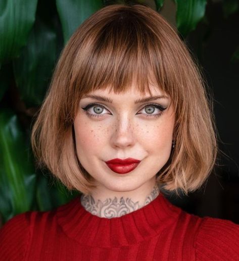 Bob Lung, 12 Inch Hair, Long Bob With Bangs, Short Bobs With Bangs, Trendy Bob Hairstyles, Choppy Bob Haircuts, French Bob, Polished Hair, Bob Hairstyles With Bangs