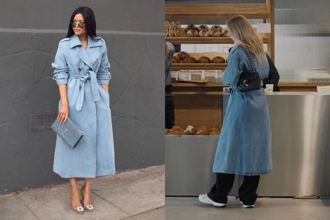 The best denim trench coats to buy right now. Denim Trench Coat Outfit 2024, Denim Trench Coat Outfit, Trench Coat Outfit, Denim Trench Coat, Coat Outfit, Classic Trench Coat, Classic Denim Jacket, Where To Shop, Denim Maxi Skirt