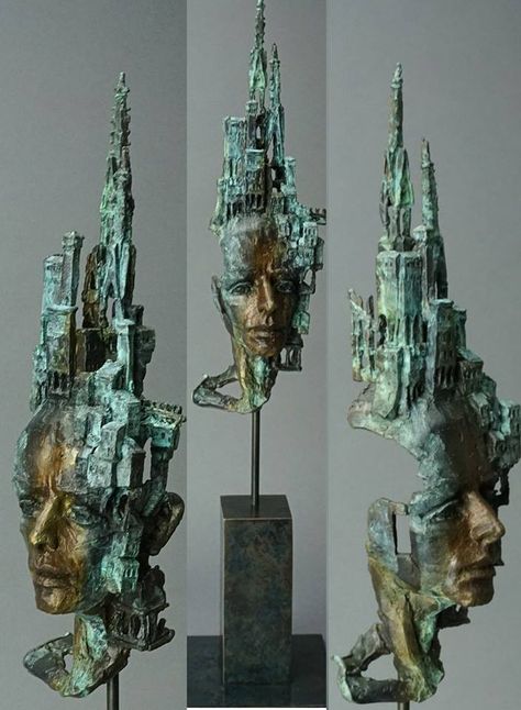 Citadel , bronze sculpture sculpted and cast by the artist Philip Wakeham Bronze Artwork, Bronze Casting Sculpture, Allegorical Sculpture, Rodin Sculpture, Abstract Geometric Art, Unique Sculptures, Metal Art Sculpture, Art Sculpture, Marble Sculpture