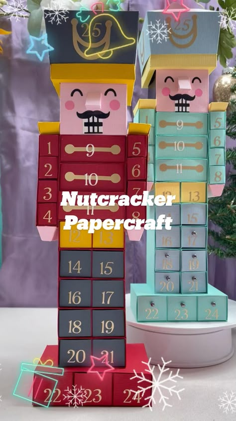 Nutcrackerker papercraft Advent Calendar Gifts, Ideas Navidad, Calendar Gifts, Manualidades Diy, Paper Models, Christmas Crafts Diy, Paper Box, Paper Decorations, Nutcracker