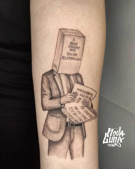 The 1975 Tattoos Ideas, The 1975 Tattoo Ideas Lyrics, The 1975 Inspired Tattoos, The Doors Tattoo Ideas, Boxed Tattoos, Box Tattoo 1975, Concert Tattoo Ideas, Tattoo Sketches Ideas Creative, Talking Heads Tattoo