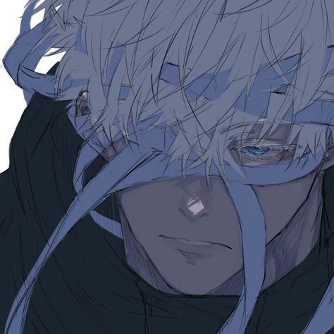 #jjk Gojo Fanart, Gojo Satoru, White Hair, Anime Character, Blue Eyes, On Twitter, Twitter, Hair, Anime