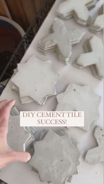 Abby Kulp DIY | DESIGN on Instagram: "DIY CEMENT TILES! Yep! I made my own cement floor tiles and you can too! It took me a few attempts to get it right - and now I have it perfected! 👉more in-depth steps in my DIY TILE highlight at @abby_roadhome Thanks to @benjaminuyeda and @vintagerevivals for the inspo to do this! . .#tiles #diyhomedecor #diyonabudget #ididit #handmadewithlove #youcandoit #bathroomremodel #renovation #cement #cementtile #reelsinstagram #reels #apartmenttherapy #doityourself #sodomino #betterhomesandgardens #oneroomchallenge" Cement Tiles Diy, Diy Concrete Tiles, Clay Floor Tiles, How To Make Tiles, Cement Floor Tiles, Cement Tile Floor, Diy Cement, Cement Design, Diy Tile