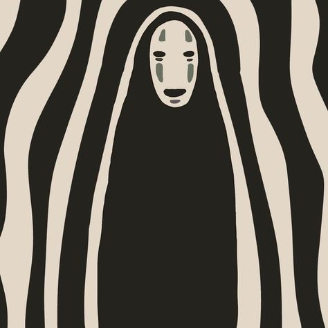 No Face, Of Ideas, Studio Ghibli, Art Deco, Black And White, Black, Art