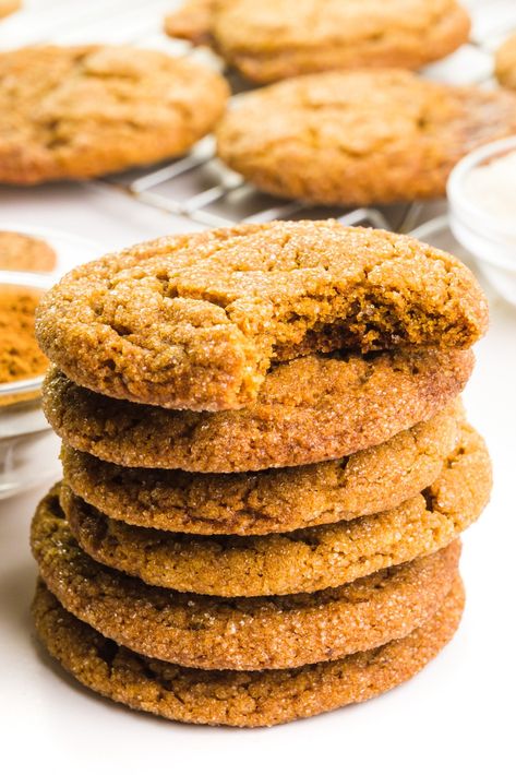 Namely MarlyThese big, soft Molasses Cookies are soft and tender with bursts of cinnamon, cloves, and sugar throughout! This cookie recipe features a slightly crisp, crackly top with a chewy cookie middle. The cinnamon aromas will fill the house, making these your absolute favorite cookies!This article first appeared on Namely Marly and is copyrighted © 2020 Snickerdoodles Cookies, Soft Molasses Cookies, Vegan Snickerdoodles, Molasses Cookies Recipe, Vegan Cookies Recipes, Organic Recipes Healthy, Molasses Cookies, Vegan Appetizers, Vegan Condiments