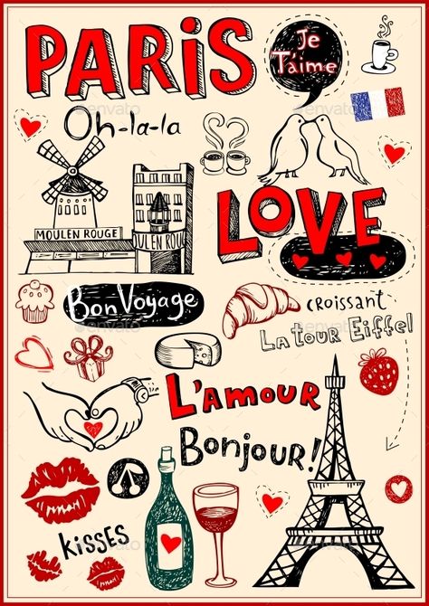 Torre Eiffel Paris, Art Parisien, Paris Illustration, French Expressions, Love Doodles, City Of Love, I Love Paris, Paris Love, Paris Art