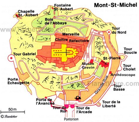 Mont-St-Michel Map - Tourist Attractions Paris Tourist Attractions, Mt St Michel, Mont Saint Michel France, Mont St Michel, Normandie France, French Living, Tourist Sites, Saint Michael, Castle Designs