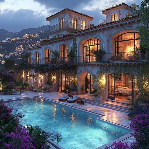 Indulge in the coastal opulence of the Amalfi Coast with this elegant Italianate Villa spanning 15,000 sqft. Bathed in the hues of dusk, the villa's cool color grading enhances textures against the Italian sky, offering design inspiration for luxurious waterfront living. Let this AI-rendered sanctuary guide you towards harmonizing splendor, comfort, and the infinite allure! Can you imagine the sea breeze or the settling dusk? Share your thoughts below! 🌅🏖️ #DreamHomeInspiration #LuxuryInteriors #ItalianateStyle #Villa #AmalfiCoast #DuskLighting #LuxuryLiving #LuxuryDesign #LuxuryLifestyle #HomeGoals #InspiringHomes #LuxuryTravel Italian Villa House, Italian Villa Interior, Italian Mansion, Amalfi Coast Villa, Waterfront Living, Stay Focus, Italy Villa, Italian House, Amalfi Coast Italy