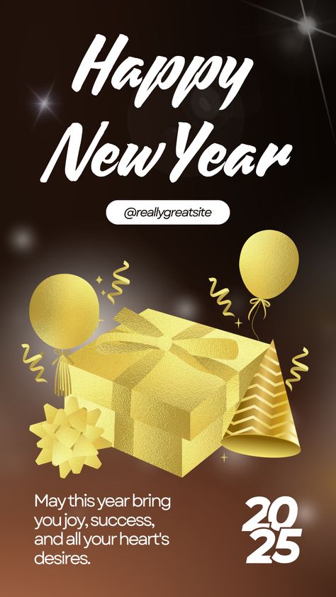 Shine bright this New Year with our elegant gold and black design! This modern Instagram Story is the perfect way to share your Happy New Year greetings in a stylish and easy-to-understand format. Spread your wishes with a touch of class and simplicity! Black Instagram Story, Instagram Story Design, Black Instagram, New Year Greeting, Story Design, Happy New Year Greetings, New Year Greetings, Touch Of Class, Instagram Story Template