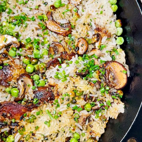 Rice is a side dish no more in this golden-brown, veggie-heavy recipe from chef-in-residence Bobby Flay. Bobby Flay Crispy Rice Recipe, Veggie Heavy Recipes, Crispy Rice Recipe, Rice With Mushrooms, Rice Crispies Recipe, Misfits Market, Laugh More, Cooking Jasmine Rice, Sides Recipes