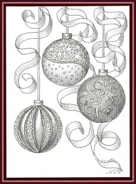 Zantangle Art, Ornament Drawing, Tangle Doodle, Zentangle Designs, Christmas Doodles, White Drawing, Tangle Art, Tangle Patterns, Zentangle Drawings