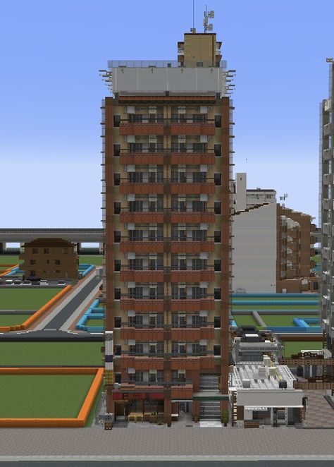 Minecraft City Builds, Minecraft Cyberpunk, Minecraft Skyscraper, City Minecraft, Minecraft Modern City, Ideas Para Minecraft, Minecraft Wall, Minecraft Town, Minecraft City Buildings