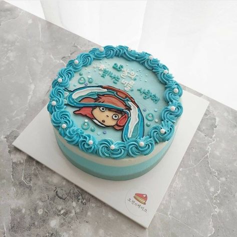 Ponyo Studio Ghibli Cake, Ponyo Cakes, Ghibli Birthday Cake, Anime Bday Cake, Studio Ghibli Cake, Anime Birthday Cake, Ghibli Cake, Anime Cake, Funny Birthday Cakes