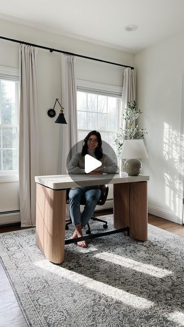 Lisa Chun on Instagram: "✨ DIY Tutorial ✨ for this MUCH requested standing desk cover is up on my blog! Like this post and comment “LINKS” for the step by step tutorial and all office sources. It took my plain ole black standing desk and made it a beautiful fully functional modern centerpiece for my office. Many months later, I am still in loooove. What do you think? 🥰" Standing Desk Home Office Layout, Built In Standing Desk, Home Office With Standing Desk, Home Office Standing Desk Ideas, Standing Desk Hack, Home Office Space Ideas, Standing Desk Home Office, Masculine Home Offices, Ikea Standing Desk