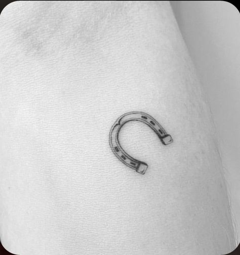 Horse Tattoo Small Simple, Horshoe Tatoos, Tiny Horseshoe Tattoo, Horse Shoes Tattoo, Horse Tattoo Ideas Small Simple, Dainty Horseshoe Tattoo, Tiny Horse Tattoo, Horseshoe Tattoo Small, Small Horseshoe Tattoo