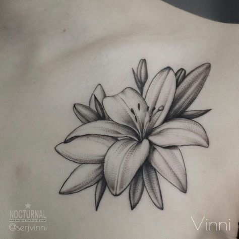 Catalaya Orchid Tattoos, Tattoos Lily, Lily Tattoo Ideas, Tattoo Ideas Flower, Lilly Tattoo Design, Lilly Flower Tattoo, Stargazer Lily Tattoo, Lilly Tattoo, Tiger Lily Tattoos