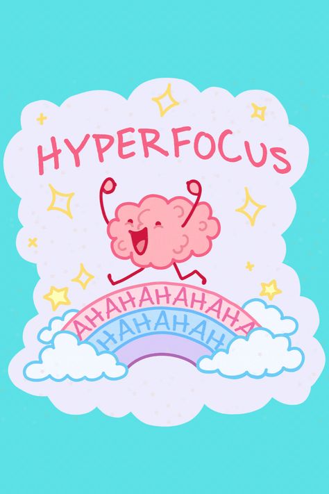 Celebrate Hyperfocus with us! This design is up on our store now, click for more info. ADHD has never felt so good, haha Happy Wallpaper, Quote Artwork, Silly Art, + Core + Aesthetic, Backgrounds Wallpapers, Fun Design, Great Design, A Journal, Iphone Wallpapers