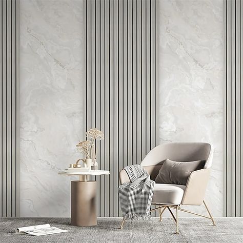 Modern Wallpaper In Office, Modern Wallpaper Panels, Office Room With Wallpaper, Modern Wallpaper Texture Bathroom, Contemporary Wallpaper Kitchen, White Panel Wallpaper Accent Wall, Stylish Home Office Wallpaper, Modern Wallpaper Living Room Wall, Textured Wallpaper Salon