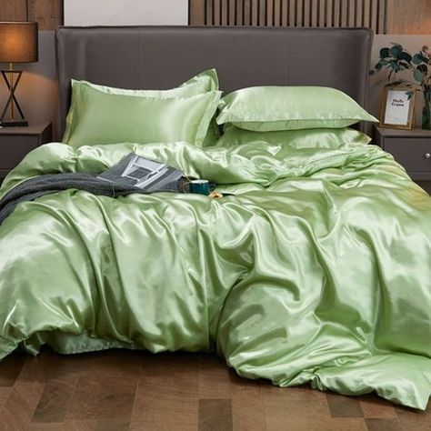 Silk Bedding Set, Silk Bedding, Bhutan, French Polynesia, British Indian Ocean Territory, Green Silk, Botswana, Aruba, Barbados