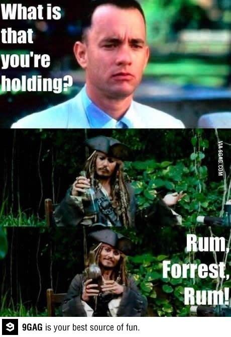 Rum forest rum! - crazy pics / forrest gump meets jack sparrow Celebrity Puns, Funny Celebrity Pics, Running Memes, Forest Gump, A Pirates Life, Pirates Life For Me, Pirates Life, The Carribean, Funny Bones