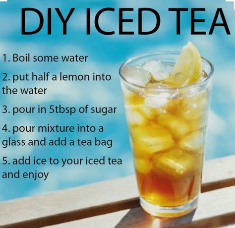 Diy Iced Tea, Healthy Iced Tea, Iced Tea Recipes Homemade, Homemade Iced Tea, Iced Tea Recipe, Tea Recipe, Fresh Fruits, Easy Food, Tea Recipes