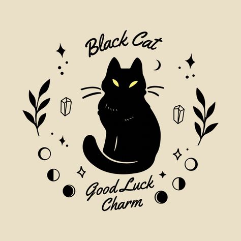 Check out this awesome 'Black+Cat+Good+Luck+Charm' design on @TeePublic! Black Cat Good Luck, Lucky Black Cat, Cat Merchandise, Luck Charm, Music Humor, Luck Charms, Kids Stickers, Cat T, Tank Top Hoodie