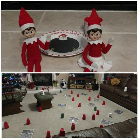 Elf on the shelf last day for the year. They left elf kisses under cups all over the house Elf Kisses, Birthday Traditions, They Left, Smiles And Laughs, Shelf Ideas, On The Shelf, Christmas Magic, Elf On The Shelf, Last Day