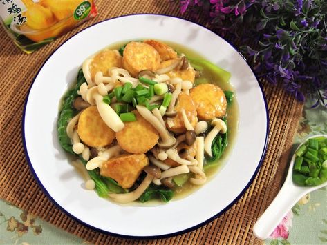 Tofu Recipes Chinese, Shimeji Mushroom Recipe, Egg Tofu Recipes, Shimeji Mushroom, Tofu Mushroom, Recipe Tofu, Egg Tofu, Braised Chicken Breast, Soft Tofu