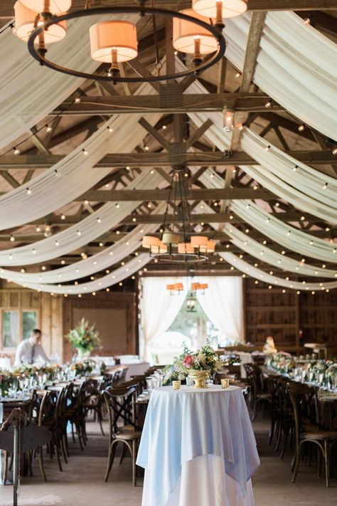 Rustic Barn Wedding Reception, Shabby Chic Party, Wedding Ceiling, Deco Champetre, Barn Wedding Reception, Pavilion Wedding, Low Cost Wedding, Bistro Lights, Barn Wedding Decorations