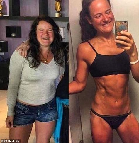 Alma-Jade Chanter, 25, had been a vegan since she was 13 years old after watching shocking videos by animal rights campaigners. Pictured left age 18 before eating meat again and right after taking up her carnivore diet Carnivore Before And After Women, Raw Diet Before And After, Plant Based Before And After, Animal Based Diet Before And After, Vegan Diet Before And After, Raw Vegan Before And After, Kelly Hogan Carnivore, Meat Based Diet, Lion Diet Before And After