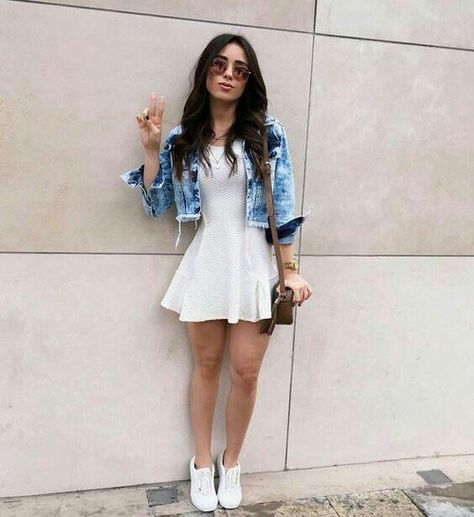 vestido blanco Elegante Casual, Mode Inspo, Outfits Casual, Inspiration Mode, Outfits Casuales, Moda Fashion, Street Fashion, Minimalist Fashion, Jean Jacket