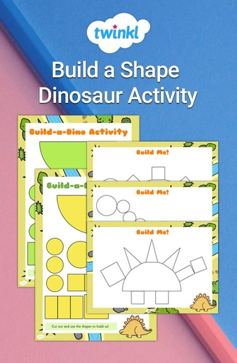 build a dinosaur with shapes Build A Dinosaur With Shapes, Dinosaur Themed Activities, Dinosaurs Activities, Build A Dinosaur, Types Of Dinosaurs, Dinosaur Activity, Make A Dinosaur, Shape Activities, Math Exercises