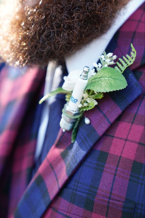 Spark Plug Boutonniere, Wrench Boutonniere, Lake Theme Wedding, Car Themed Wedding, Boutineer Wedding, Motorcycle Wedding, Lake Theme, Bridal Shower Decorations Diy, Wedding Boutonniere