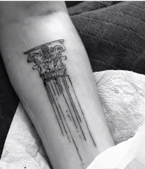 Gallery of 118 Impressive Architecture Tattoo Designs - 100 Mens Roman Numeral Tattoo, Pillar Tattoo, Dragon Tattoo Hip, Side Piece Tattoos, Small Name Tattoo, Small Mermaid Tattoo, Small Fish Tattoos, Pinterest Tattoo Ideas, Small Colorful Tattoos