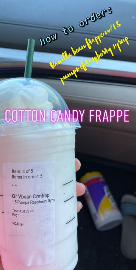 Cotton Candy Starbucks Drink, Cotton Candy Starbucks, Cotton Candy Drinks, Starbucks Menu, Candy Drinks, Starbucks Drink, At Starbucks, Starbucks Recipes, Starbucks Drinks