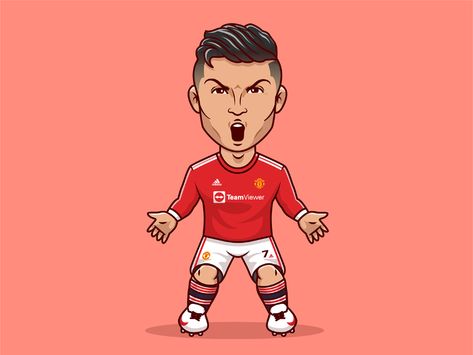 Welcome Back @cristiano to @manchesterunited ⚽🥳 on Behance Cr7 Cartoon, Cristiano Ronaldo Cartoon, Cristiano Ronaldo Illustration, Messi Y Cristiano, Drawing Pictures For Kids, 2d Character Animation, Beautiful Pencil Drawings, Football Artwork, Cartoon Style Drawing