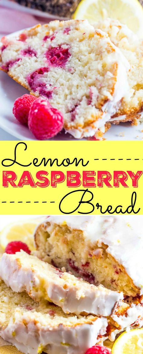 Raspberry Recipes Dessert, Bus Cake, Raspberry Bread, Raspberry Desserts, Breakfast Bread Recipes, Lemon Bread, Raspberry Recipes, Breakfast Bread, Lemon Raspberry