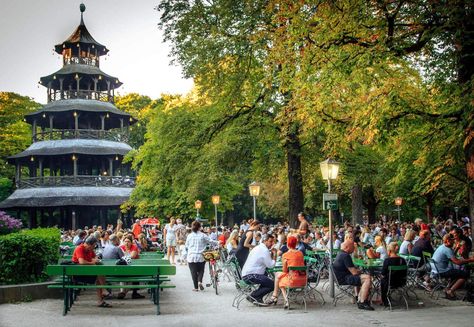 Chinesischer Turm : The Best Beer Garden in Munich • Chinese Beer, Garden River, English Country Cottages, Germany Trip, Popular Beers, City Breaks, Top Soil, Fun Hobbies, The Beer