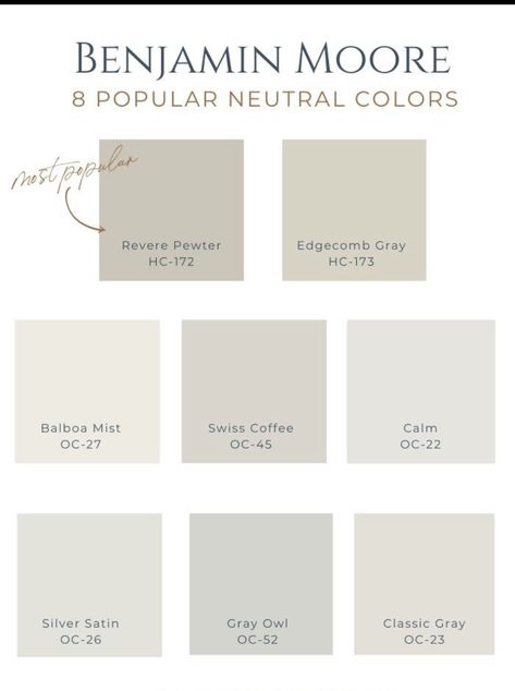 Benjamin Moore River Reflections, Best Neutral Color For Whole House, Office Paint, Greige Paint Colors, Paint Color Inspiration, House Color Palettes, Neutral Paint Colors, Bathroom Inspiration Decor, Bedroom Paint