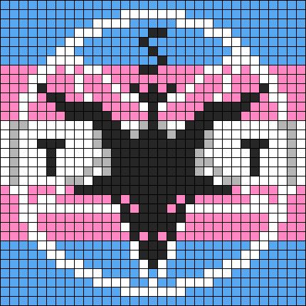 Pixel Art Creepy, Satanic Cross Stitch, Baphomet Perler Beads, Horror Perler, Ouija Board Alpha Pattern, Goth Alpha Pattern, Occult Pixel Art, Satanic Temple, Satanic Goat