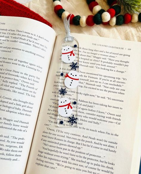 Acrylic Bookmark Ideas Vinyl, Bookmark Vinyl, Snowman Bookmark, Cricut Bookmarks, Calender Gift, Acrylic Bookmarks, Christmas Bookmark, Photoshop Tutorial Graphics, Christmas Bookmarks