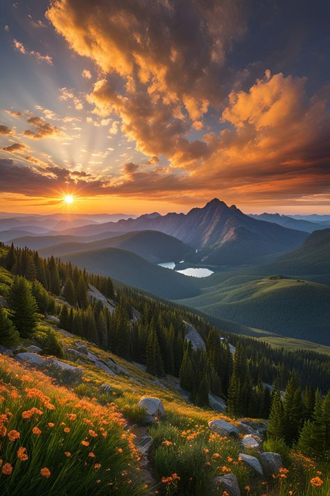 Peaceful Settings, Earth Pictures, The Setting Sun, Mountain Wallpaper, Sun Rise, Stand Strong, Photographs Of People, Setting Sun, Beautiful Places Nature