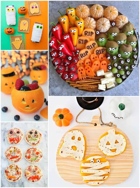 Healthy Halloween Treats For Kids, Healthy Halloween Snacks For Kids, Spooky Halloween Snacks, Halloween Fruit Snacks, Halloween Picnic, Heathy Eats, Halloween Treats To Make, Halloween Snacks For Kids, Halloween Lunch