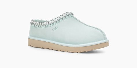 Women's Tasman Slipper | UGG® Official | UGG.com Grey Ugg Slippers, Blue Uggs, Slippers Ugg, Ugg Store, Ugg Tasman Slippers, Ugg Tasman, Outdoor Slippers, Suede Slippers, Ugg Slippers