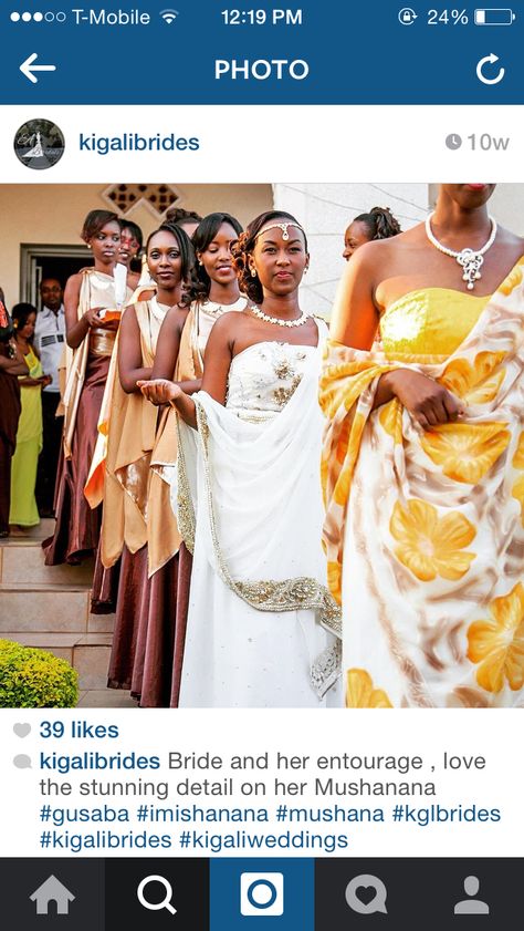 Rwandese Wedding, Rwandese dress Mushanana Designs, Rwandese Wedding, Trad Makeup, Ugandan Wedding, Rwandan Wedding, Cultural Outfits, African Wedding Attire, Traditional Wear, African Wedding